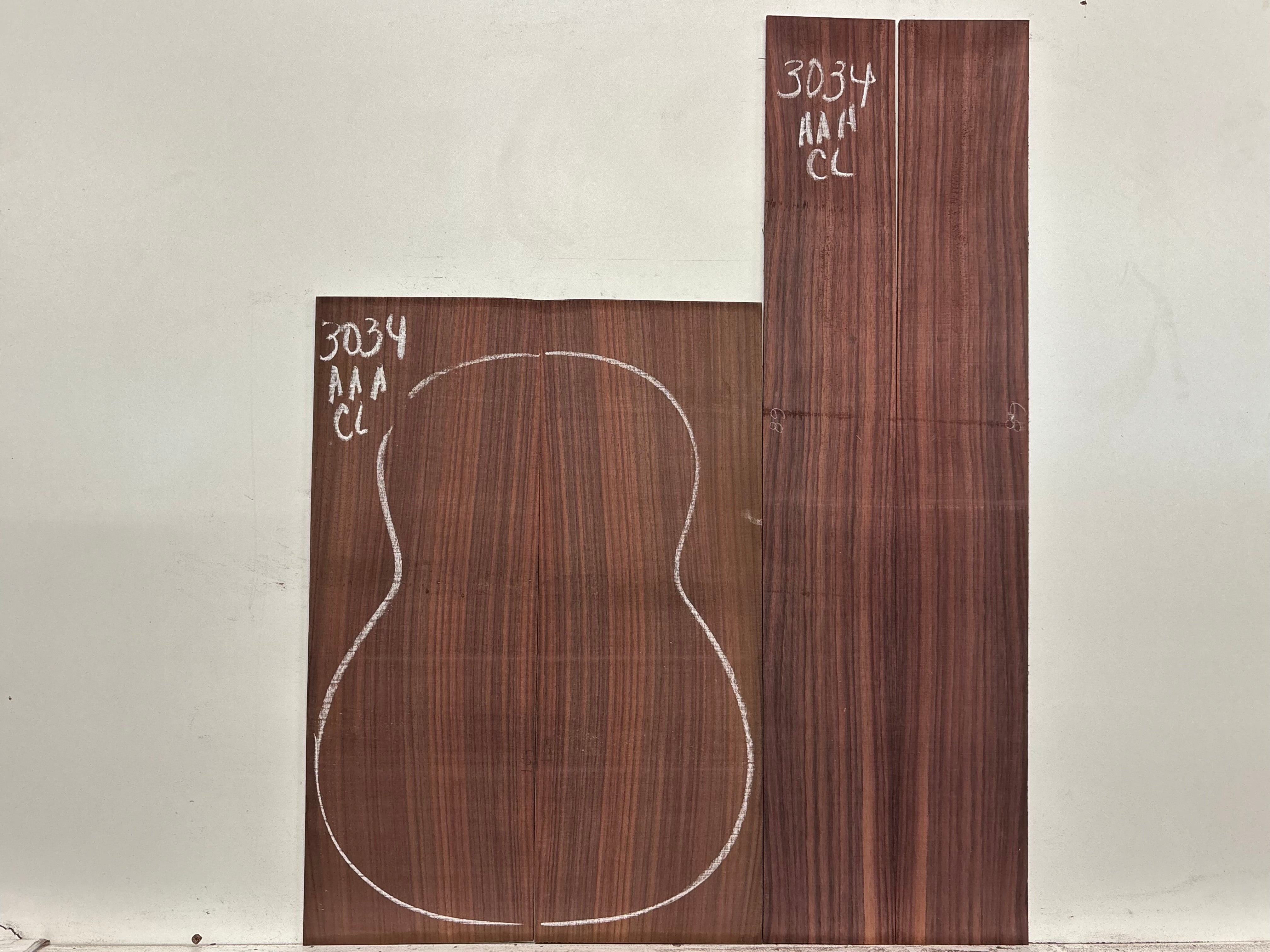 East Indian Rosewood Classical AAA Grade Guitar Back & Side Set #3034 - Exotic Wood Zone