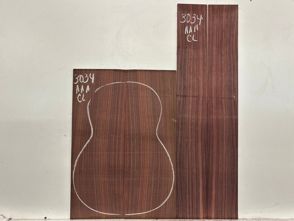 East Indian Rosewood Classical AAA Grade Guitar Back & Side Set #3034 - Exotic Wood Zone