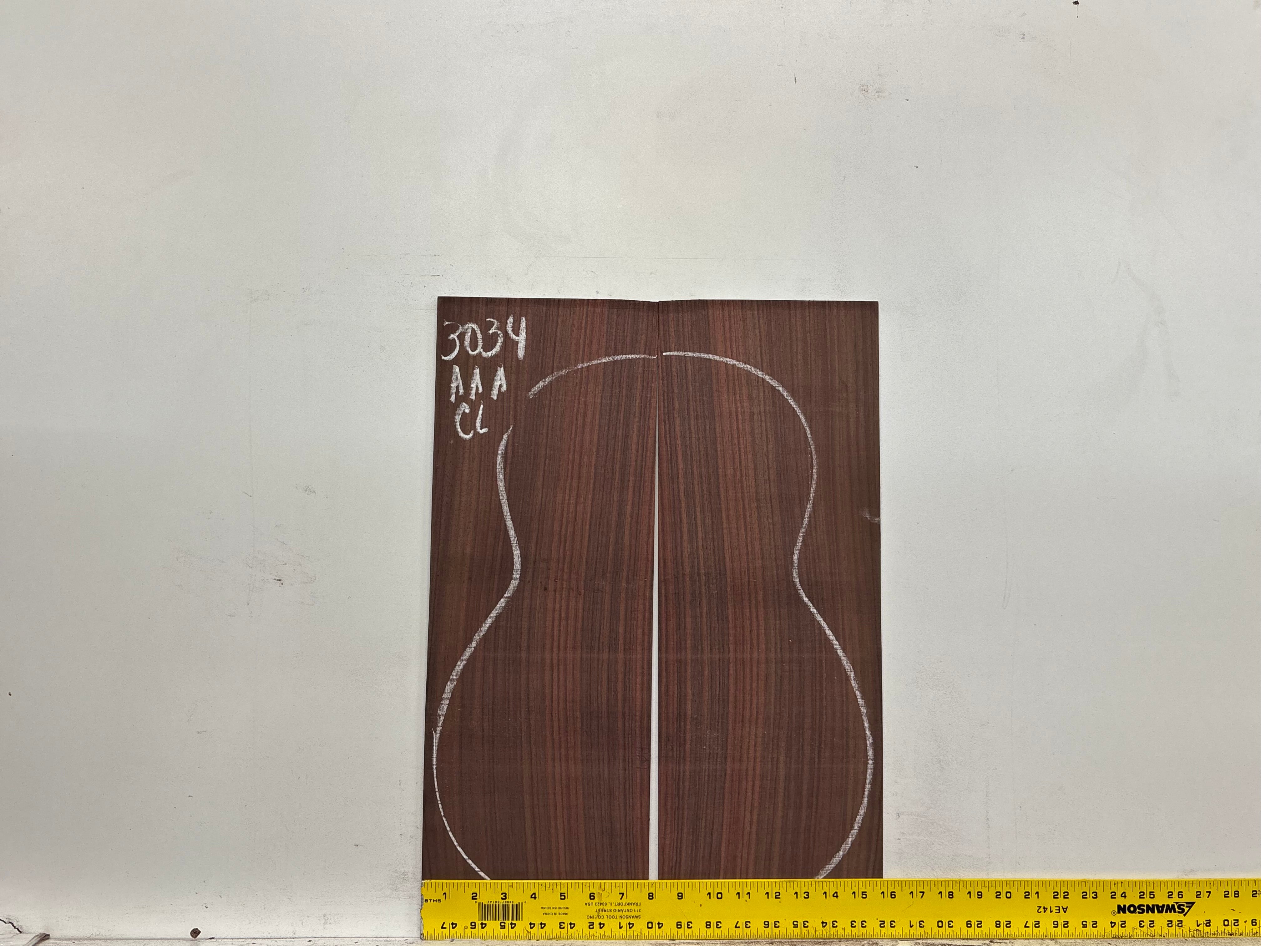 East Indian Rosewood Classical AAA Grade Guitar Back & Side Set #3034 - Exotic Wood Zone