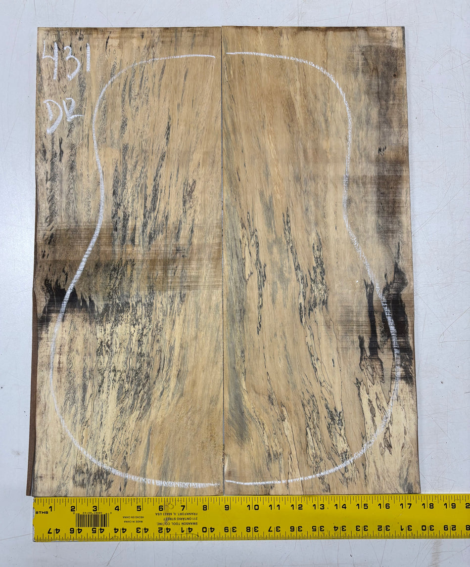 Spalted Tamarind Dreadnought Guitar Back & Side Set #431