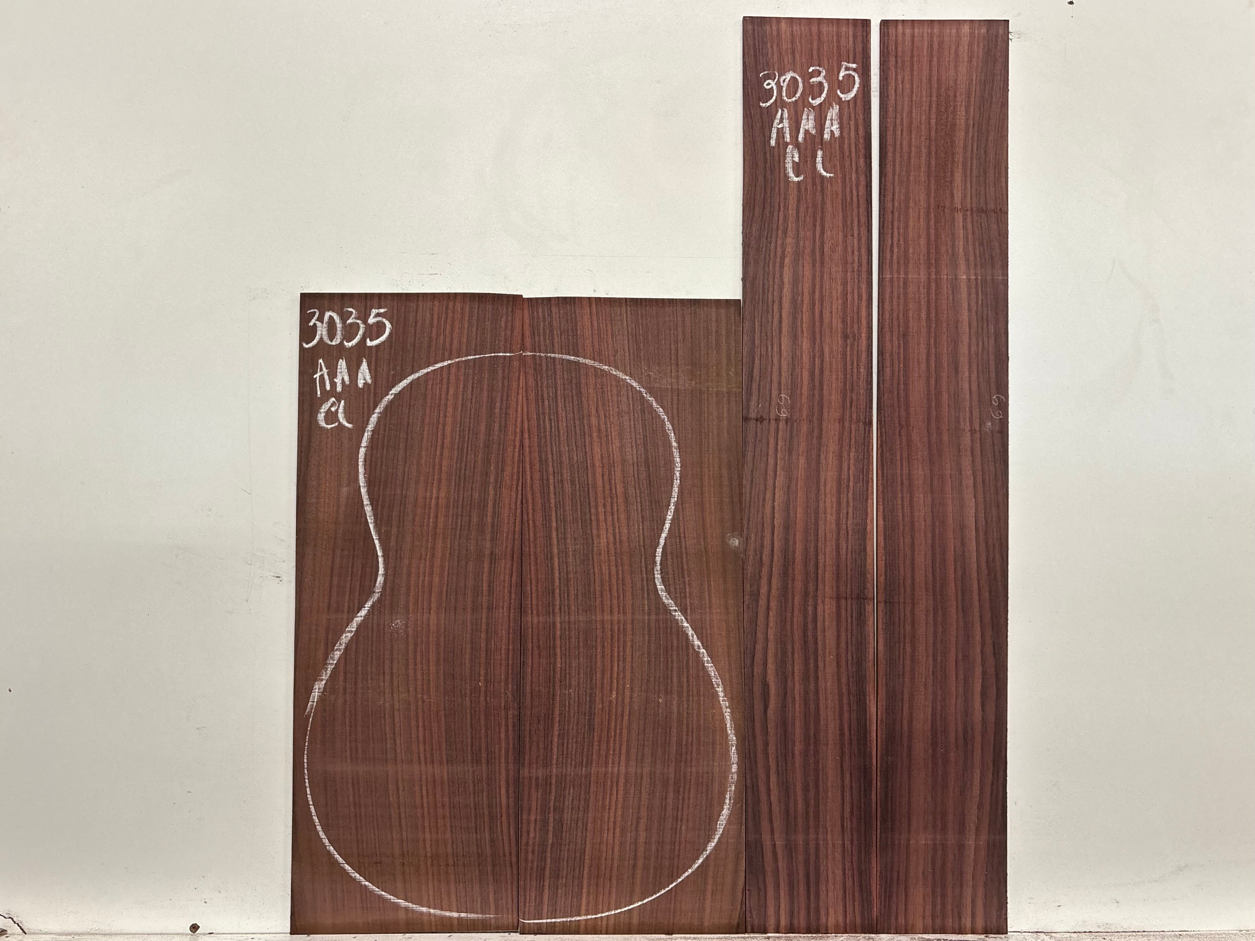 East Indian Rosewood Classical AAA Grade Guitar Back & Side Set #3035 - Exotic Wood Zone