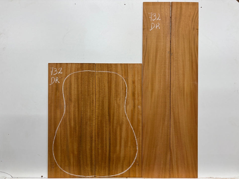 Mahogany Dreadnought Guitar Back & Side Set #732