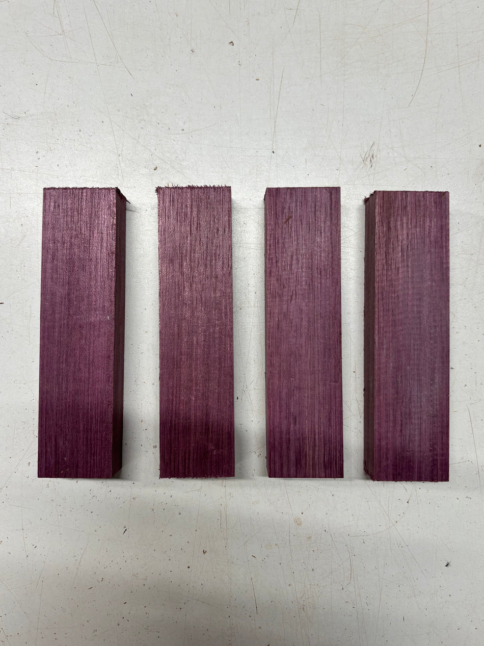 4 Pack, Purpleheart Knife Blanks 6"x1-1/2"x1"#6265