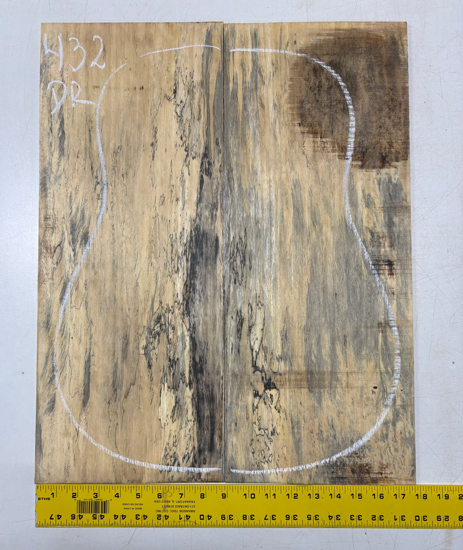 Spalted Tamarind Dreadnought Guitar Back & Side Set #432