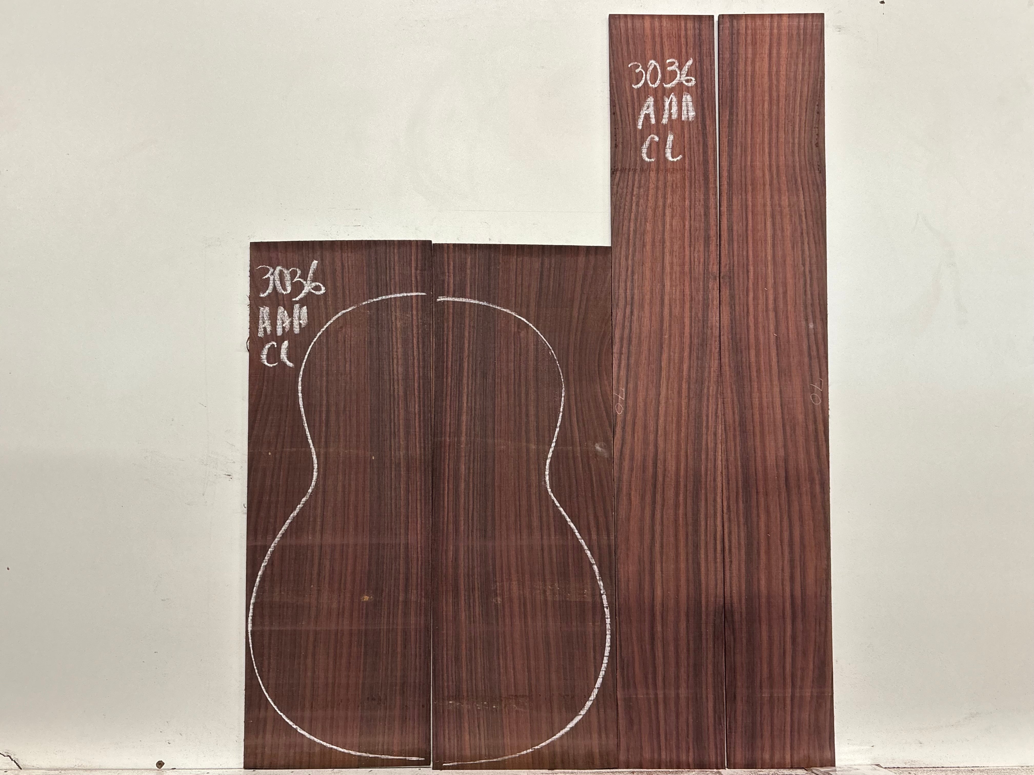 East Indian Rosewood Classical AAA Grade Guitar Back & Side Set #3036 - Exotic Wood Zone