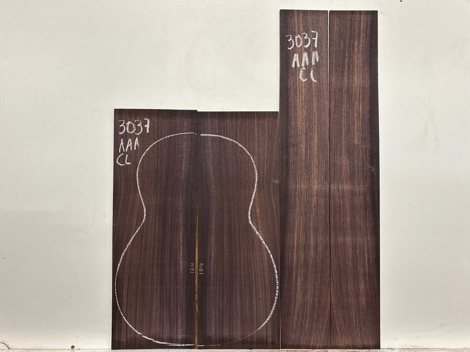 East Indian Rosewood Classical AAA Grade Guitar Back & Side Set #3037 - Exotic Wood Zone