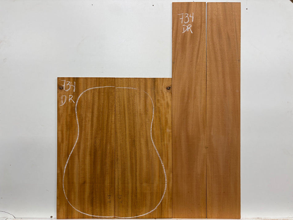 Mahogany Dreadnought Guitar Back & Side Set #734