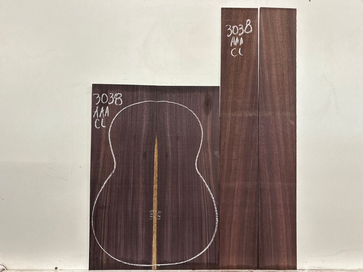 East Indian Rosewood Classical AAA Grade Guitar Back & Side Set #3038 - Exotic Wood Zone