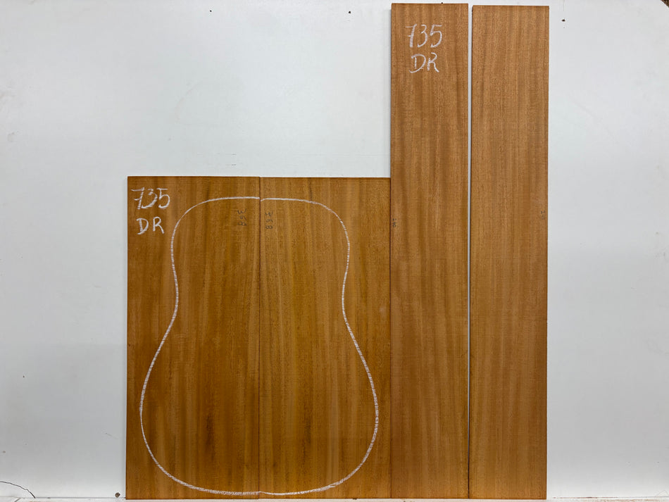 Mahogany Dreadnought Guitar Back & Side Set #735