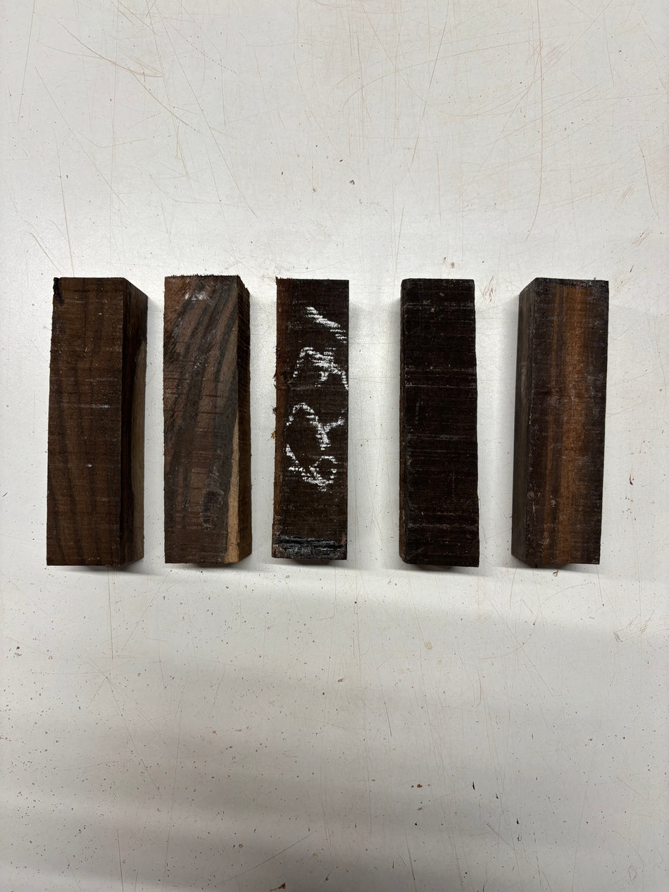 5 Pack, Indian Ebony Turning Wood Blank  6"x1-1/2"x1-1/2"#6271