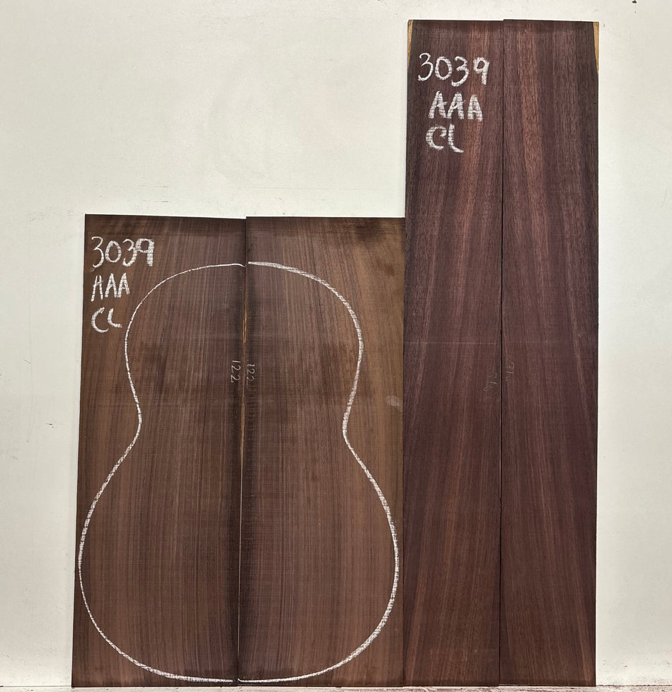 East Indian Rosewood Classical AAA Grade Guitar Back & Side Set #3039 - Exotic Wood Zone