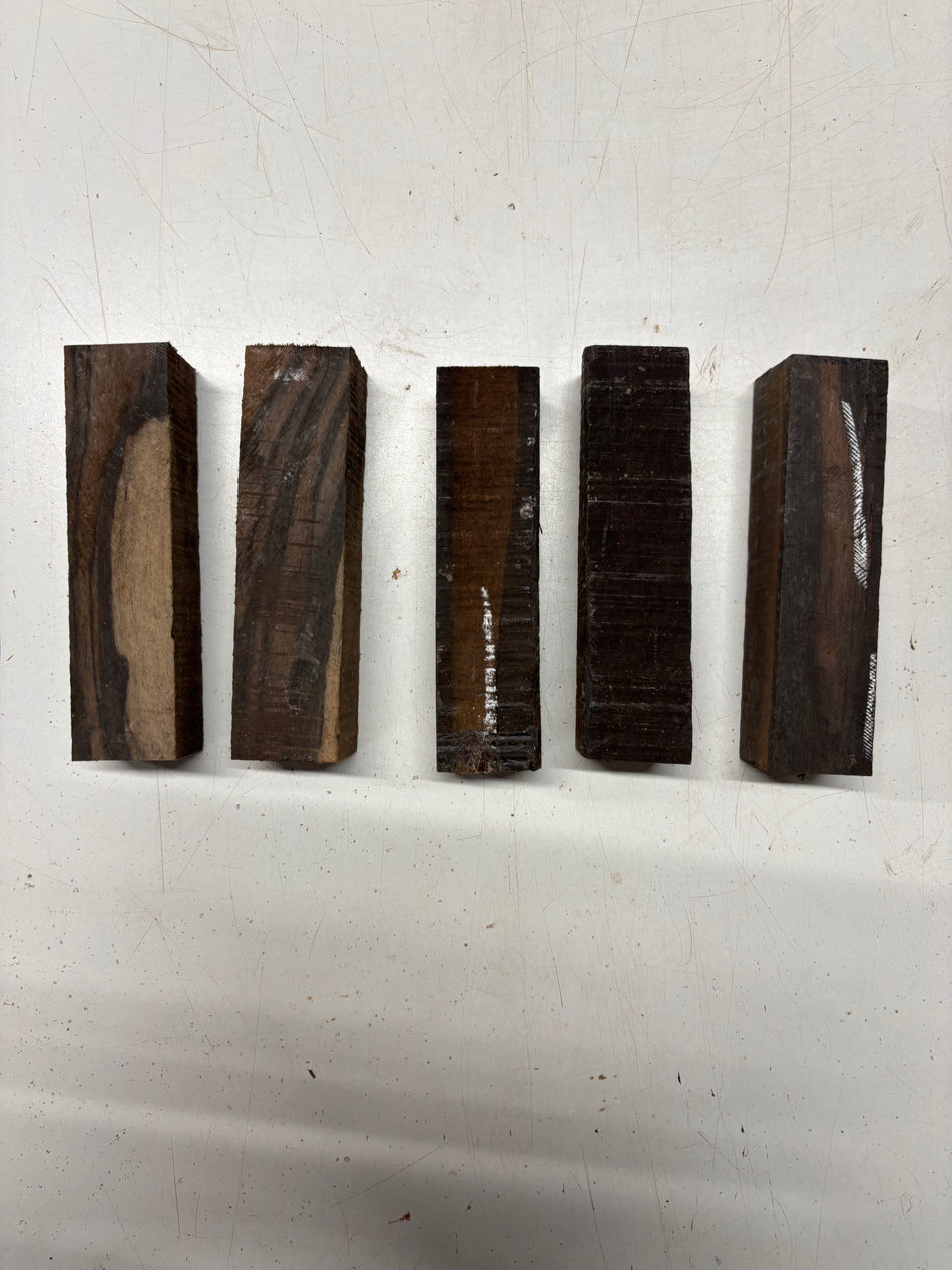 5 Pack, Indian Ebony Turning Wood Blank  6"x1-1/2"x1-1/2"#6271