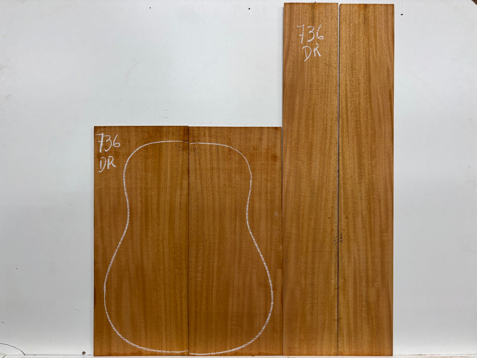 Mahogany Dreadnought Guitar Back & Side Set #736
