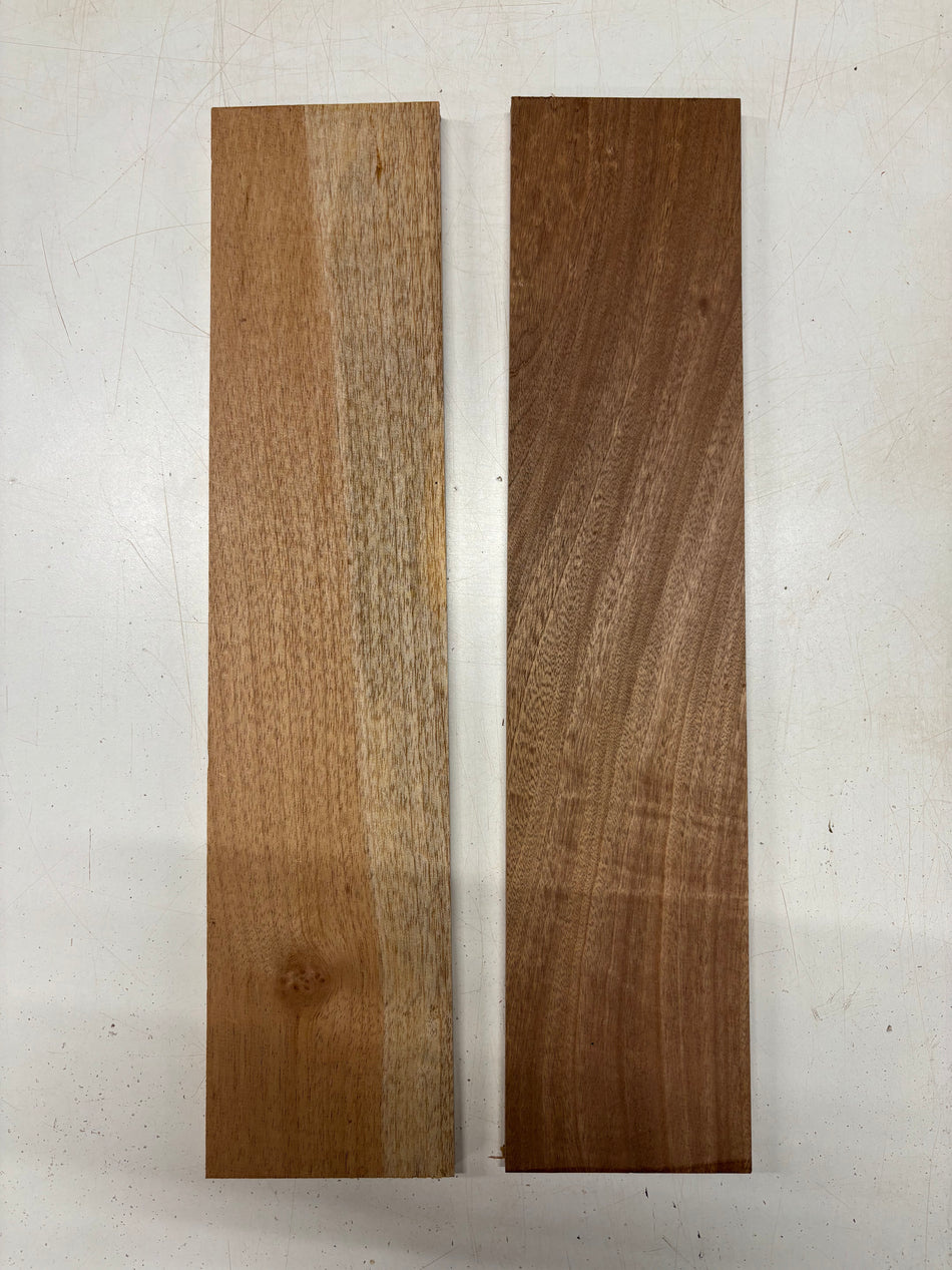 2 Pack, 2 Species Spanish Cedar + Sapele Thin Stock Lumber  21"x4-5/8"x1/2"#6273
