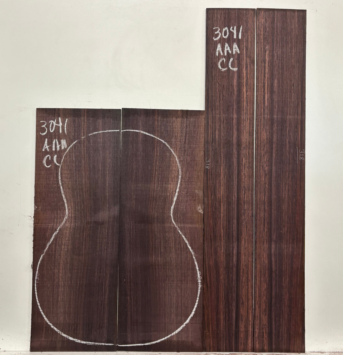 East Indian Rosewood Classical AAA Grade Guitar Back & Side Set #3041 - Exotic Wood Zone