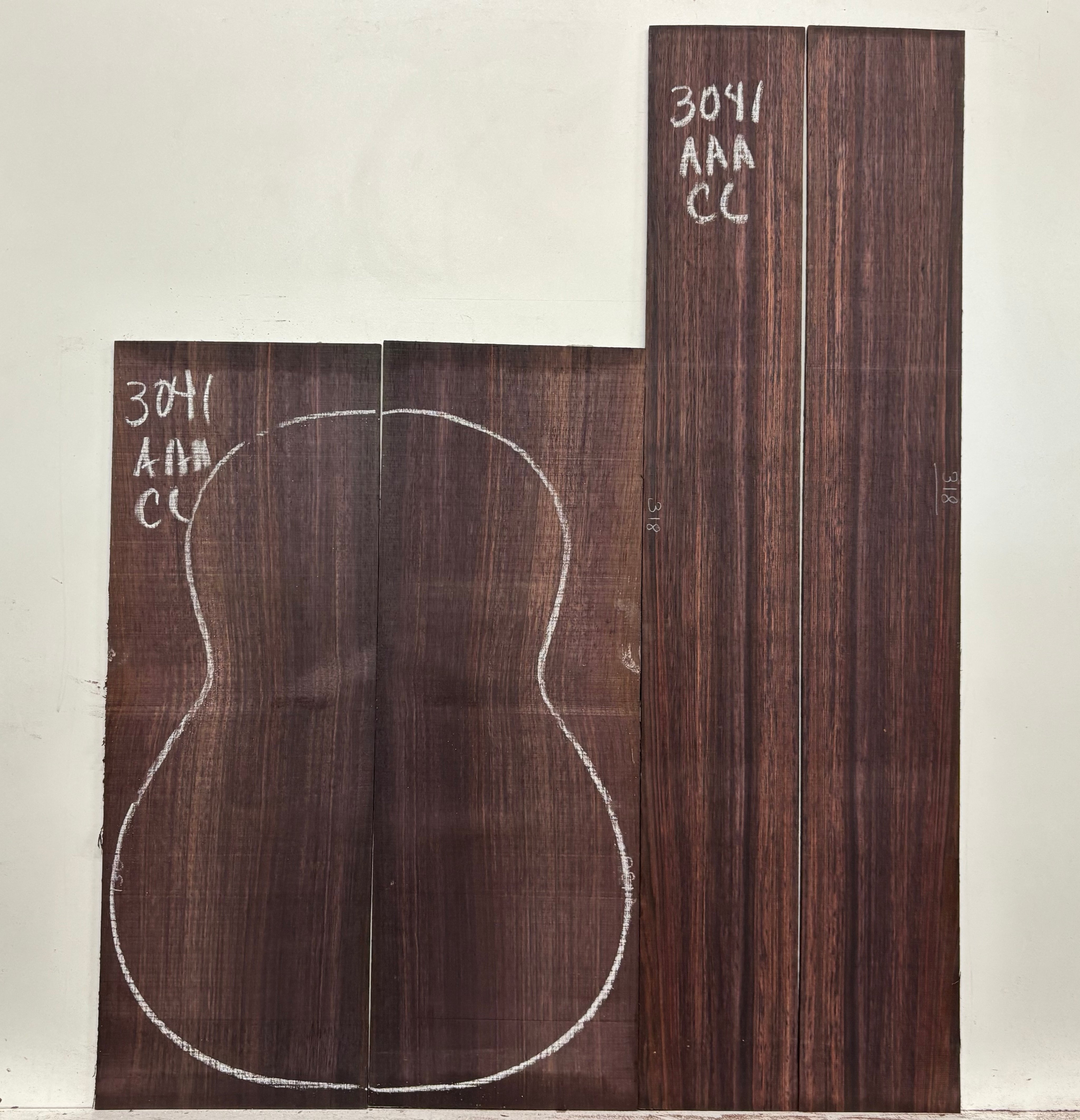 East Indian Rosewood Classical AAA Grade Guitar Back & Side Set #3041 - Exotic Wood Zone