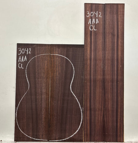 East Indian Rosewood Classical AAA Grade Guitar Back & Side Set #3042 - Exotic Wood Zone