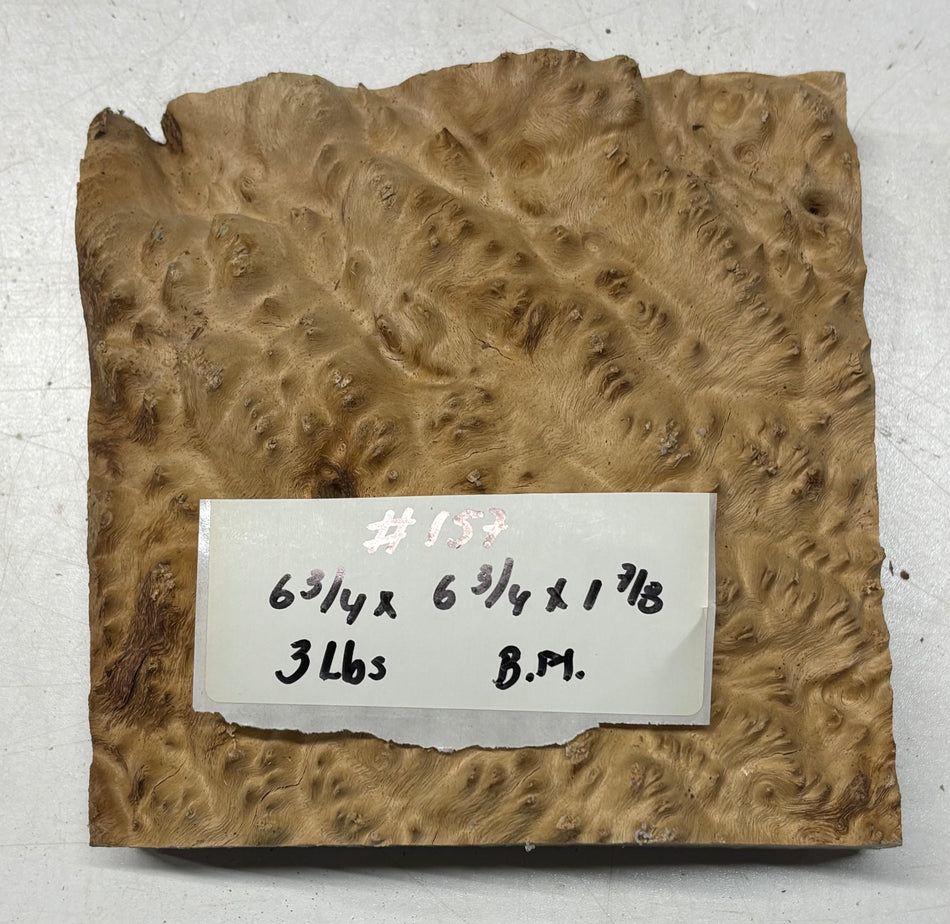 Australian Brown Mallee Burl Bowl Blank 6-3/4" x 6-3/4" x 1-7/8"#157