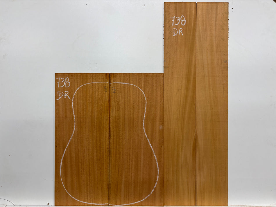 Mahogany Dreadnought Guitar Back & Side Set #738