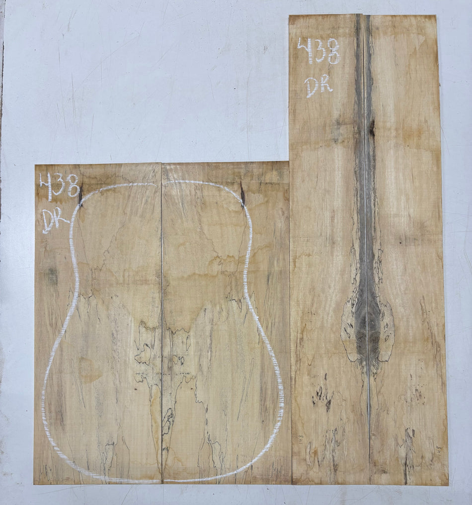Spalted Tamarind Dreadnought Guitar Back & Side Set #438