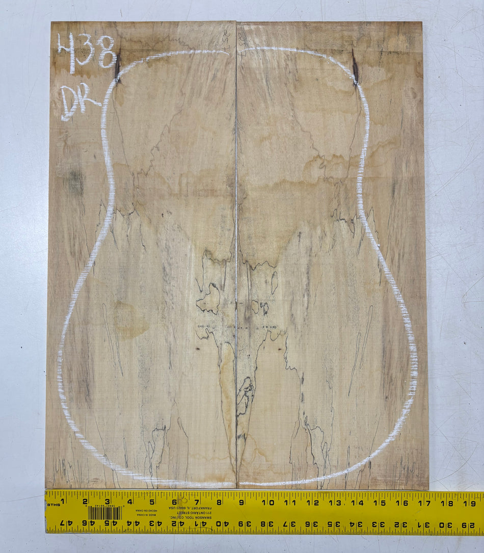 Spalted Tamarind Dreadnought Guitar Back & Side Set #438