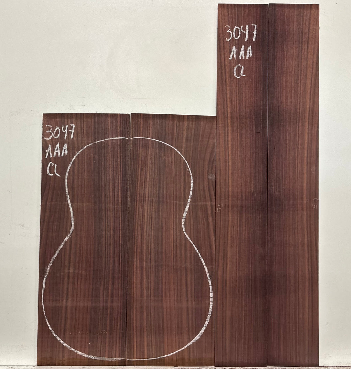 East Indian Rosewood Classical AAA Grade Guitar Back & Side Set #3047 - Exotic Wood Zone
