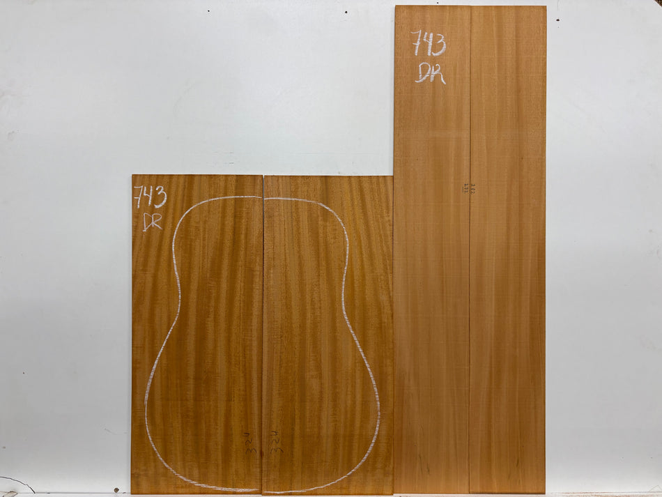 Mahogany Dreadnought Guitar Back & Side Set #743