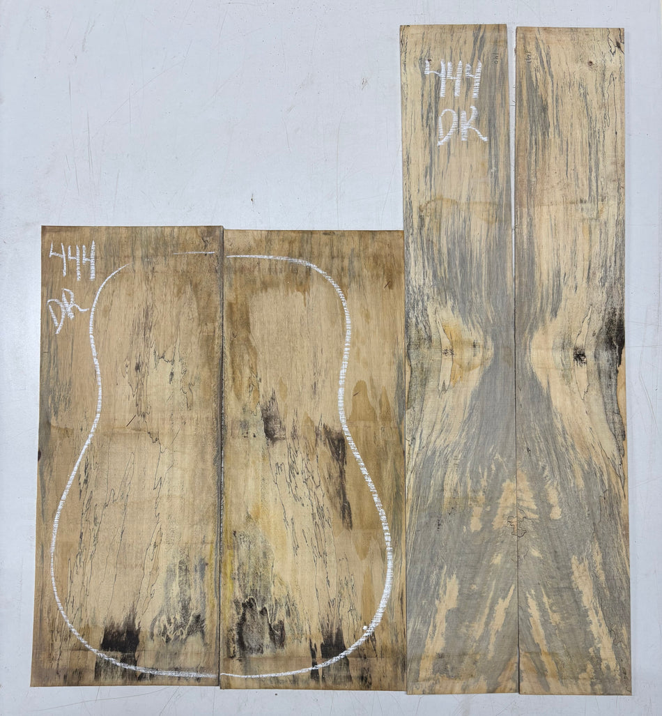 Spalted Tamarind Dreadnought Guitar Back & Side Set #444