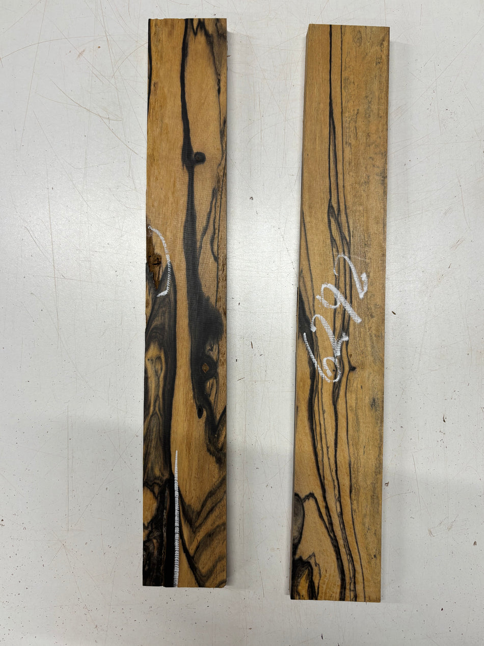 2 Pack, Black And White Ebony Thin Stock Lumber 18"x2-5/8"x5/8" #6292