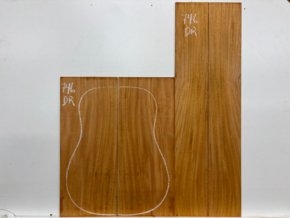 Mahogany Dreadnought Guitar Back & Side Set #746