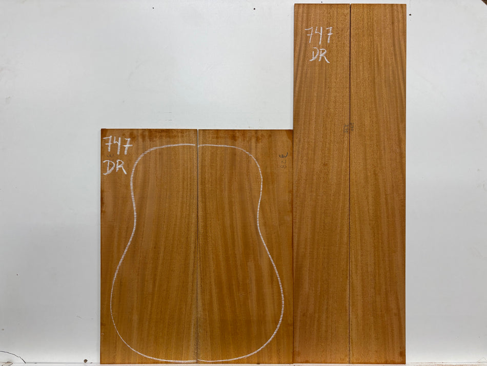Mahogany Dreadnought Guitar Back & Side Set #747