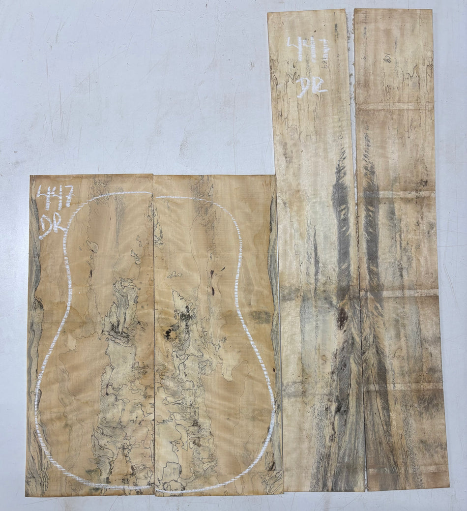 Spalted Tamarind Dreadnought Guitar Back & Side Set #447