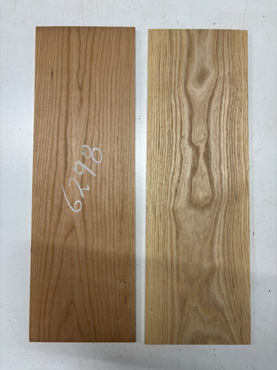 2 Pack, 2 Species Cherry + White Ash Thin Stock Lumber   21-1/2"x7"x1/4" #6298