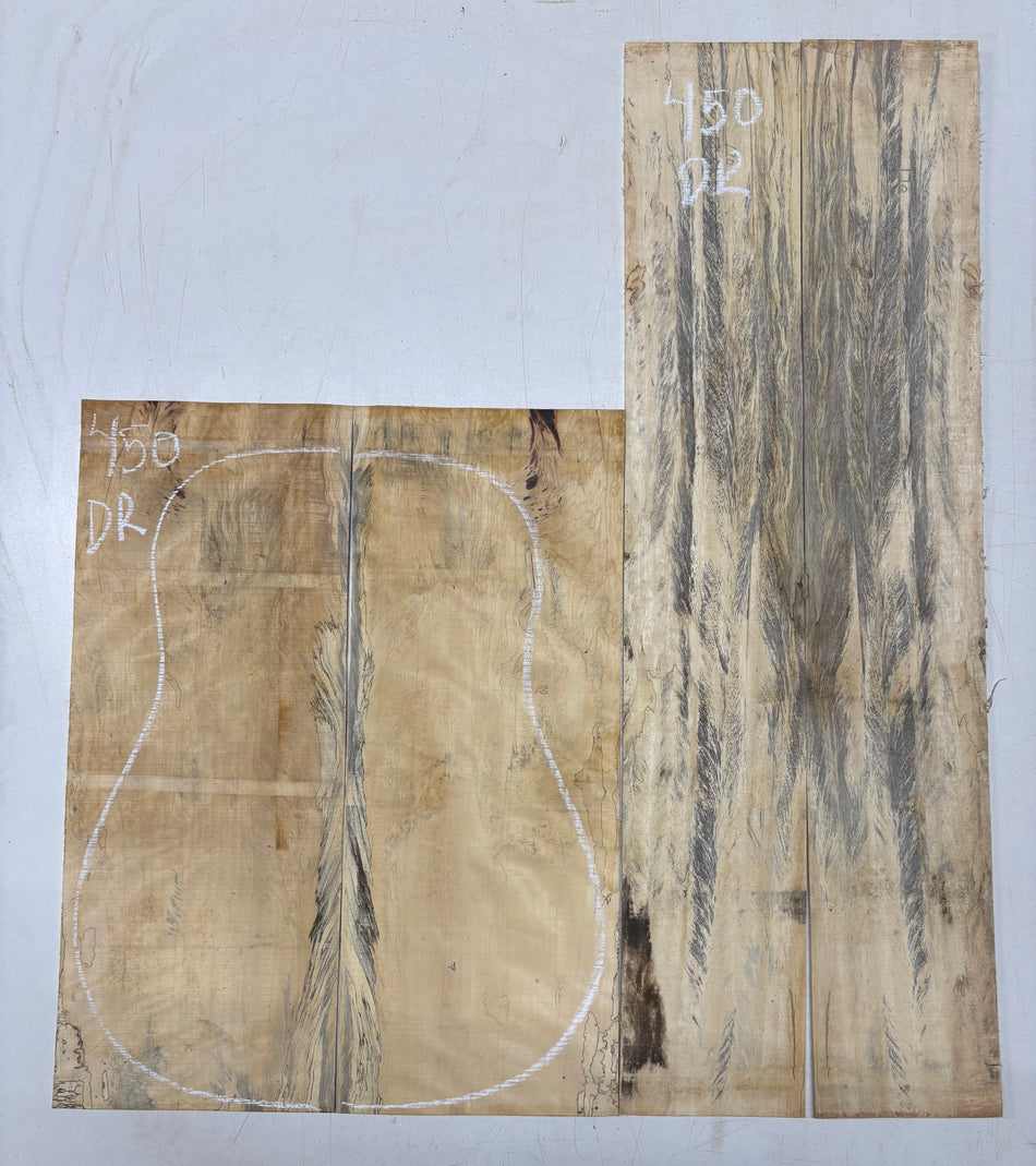 Spalted Tamarind Dreadnought Guitar Back & Side Set #450