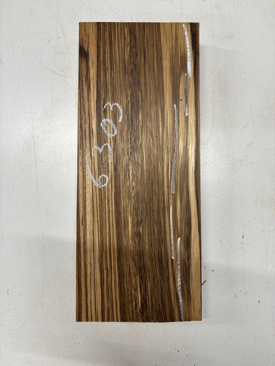 1 Piece, Zebrawood Lumber Board Blank 16-1/2"x6-3/4"x1-7/8"#6303