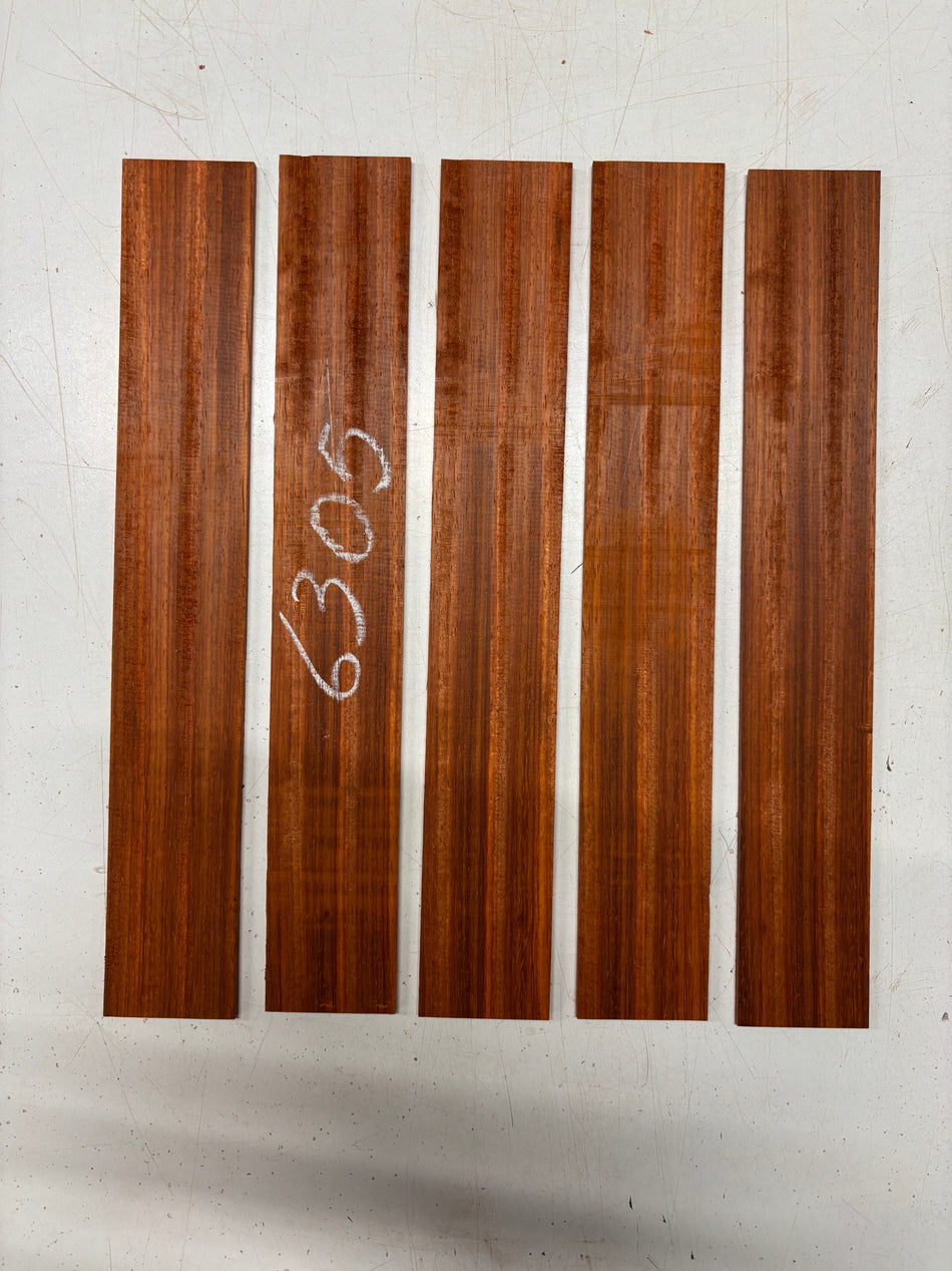 5 Pack, Padauk Thin Stock Lumber 13"x2"x1/8"#6305