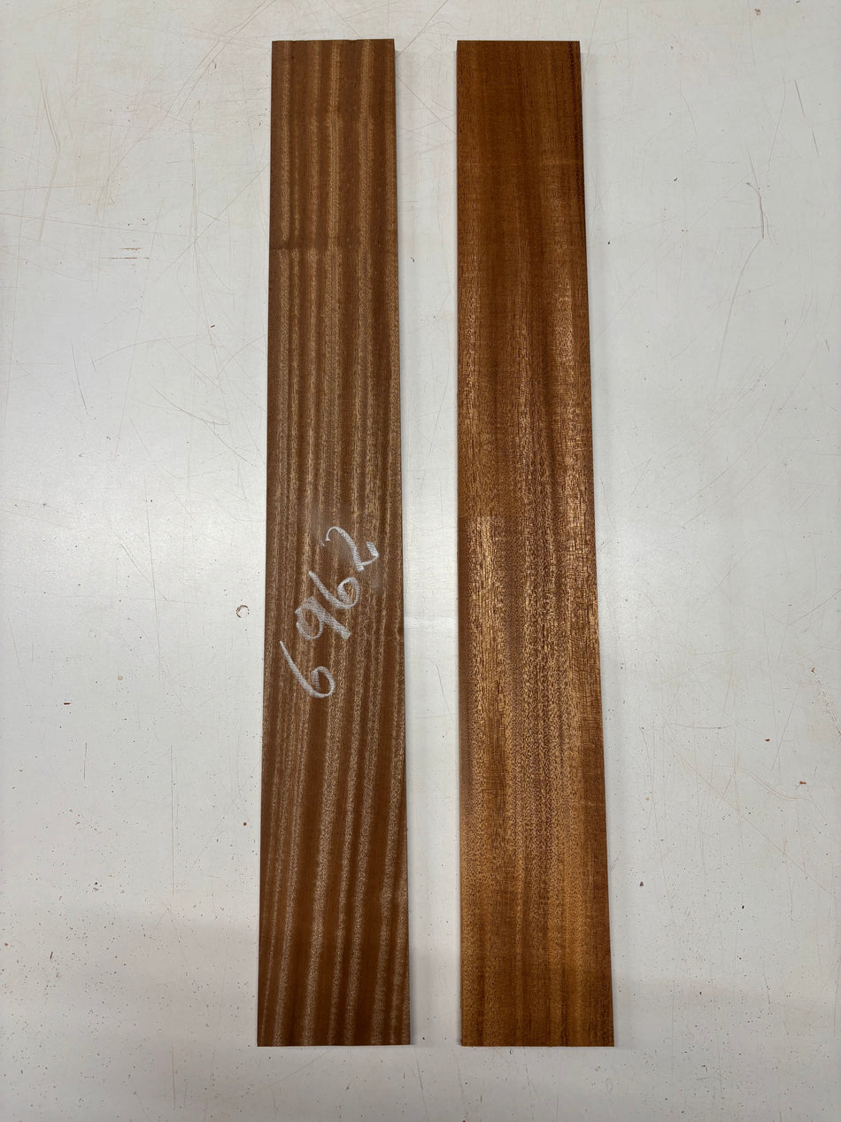 2 Pack, 2 Species Sapele + African Mahogany Thin Stock Lumber 30"x4"x3/8"#6962