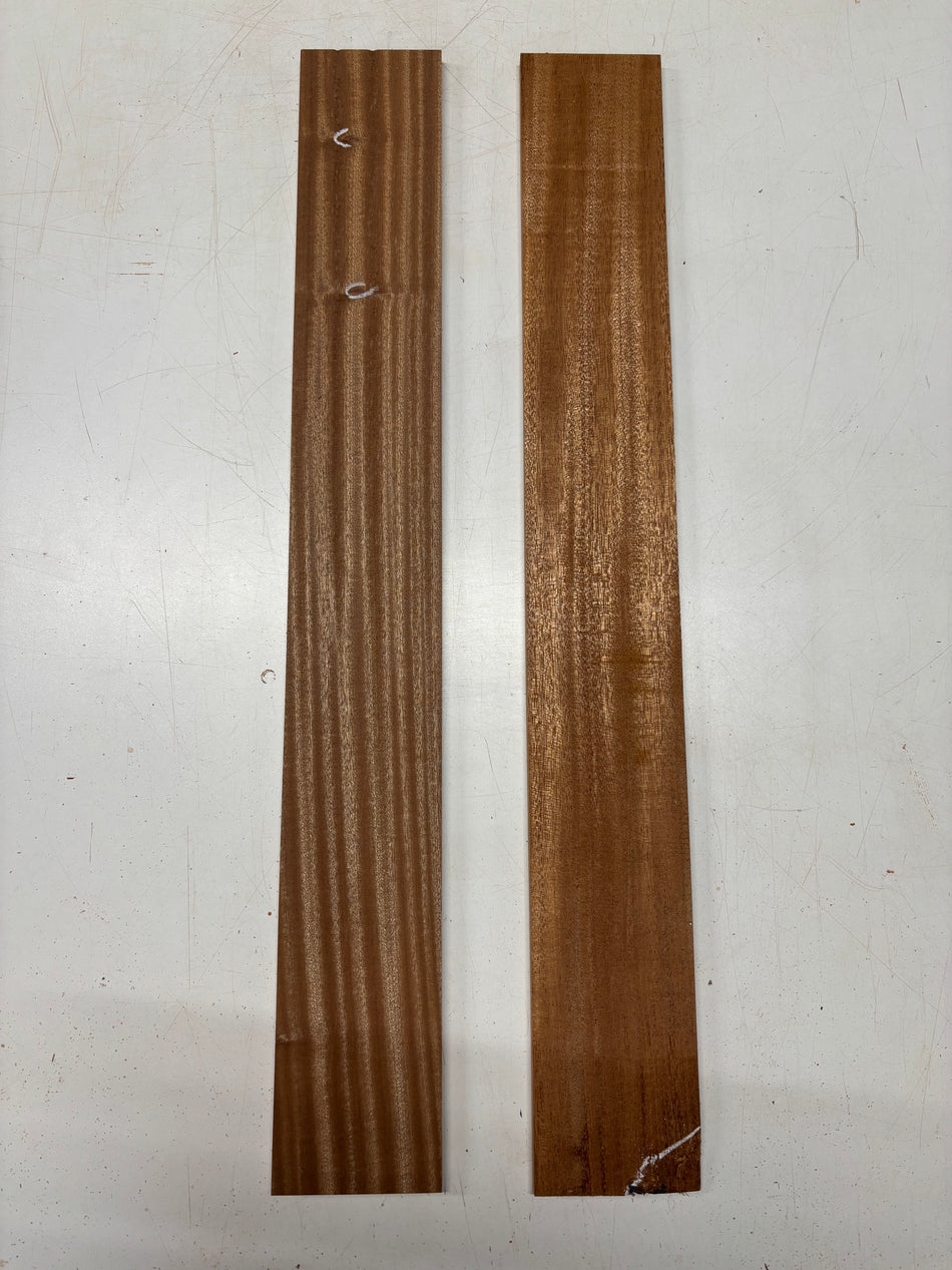 2 Pack, 2 Species Sapele + African Mahogany Thin Stock Lumber 30"x4"x3/8"#6962