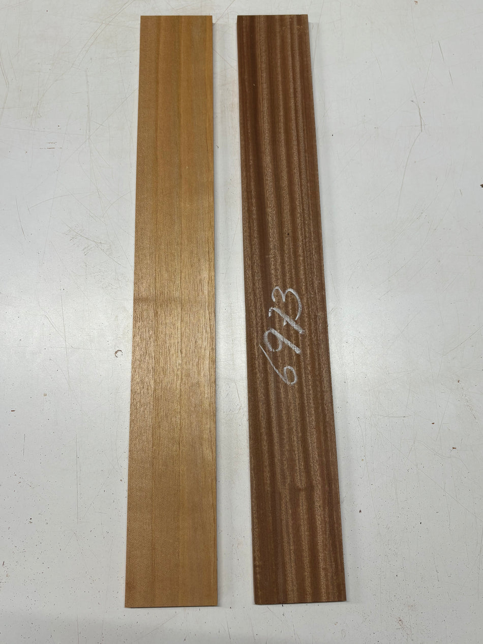 2 Pack, 2 Species Sapele + Spanish Cedar Thin Stock Lumber 30"x4"x1/2"#6973