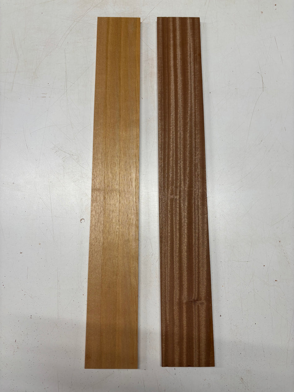 2 Pack, 2 Species Sapele + Spanish Cedar Thin Stock Lumber 30"x4"x1/2"#6973