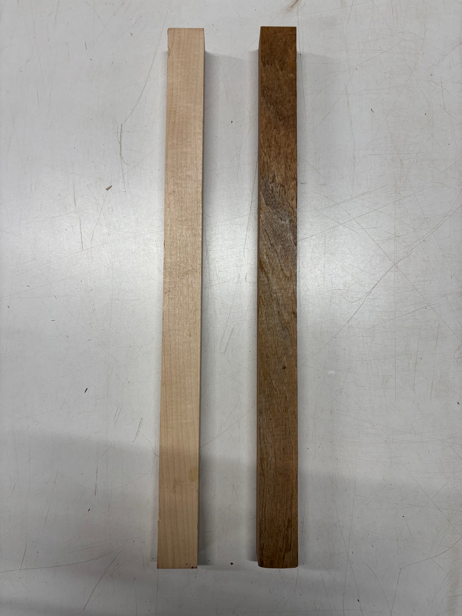 2 Pack, 2 Species, Sapele + Hard Maple Turning Wood Blanks 21-1/2" x 1-1/2" x 1-1/2"#4793