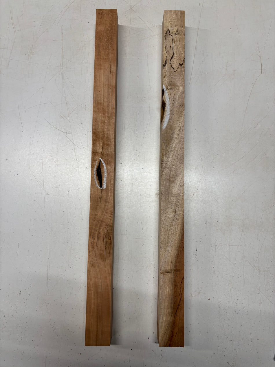 2 Pack, 2 Species Cherry + Koa Turning Wood Blanks 27"x1-3/4"x1-3/4"#6327