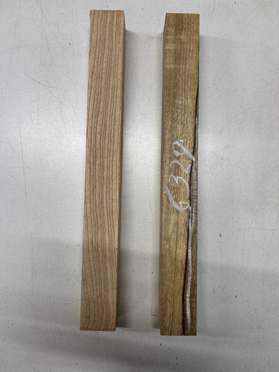 2 Pack, White Limba + White Ash Turning Wood Blanks 18"x2"x2"#6329