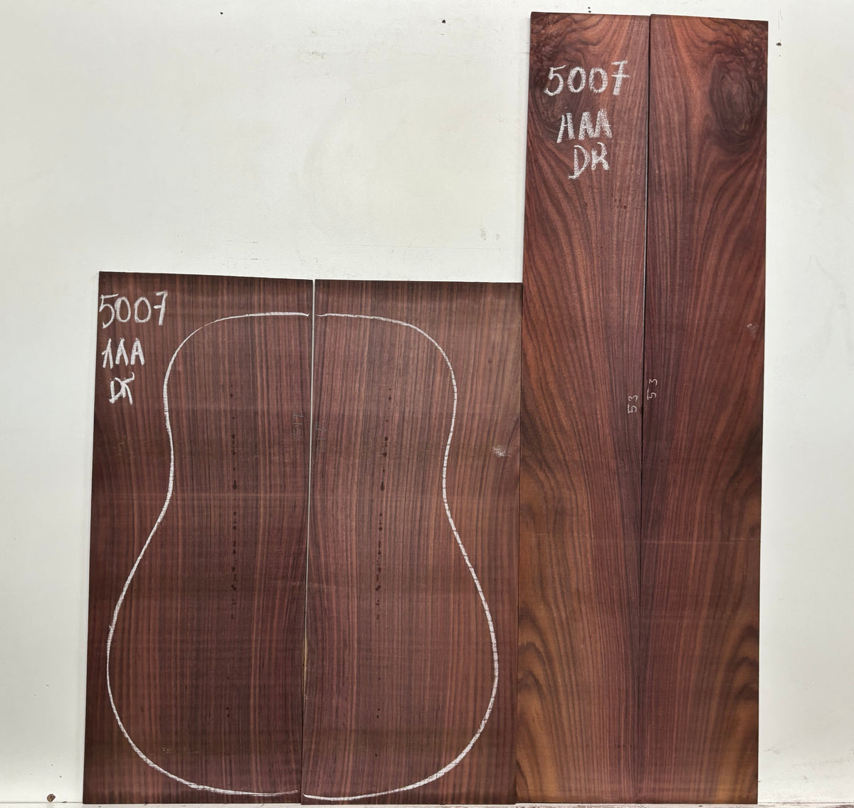 East Indian Rosewood Dreadnought AAA Grade Guitar Back & Side Set #5007 - Exotic Wood Zone