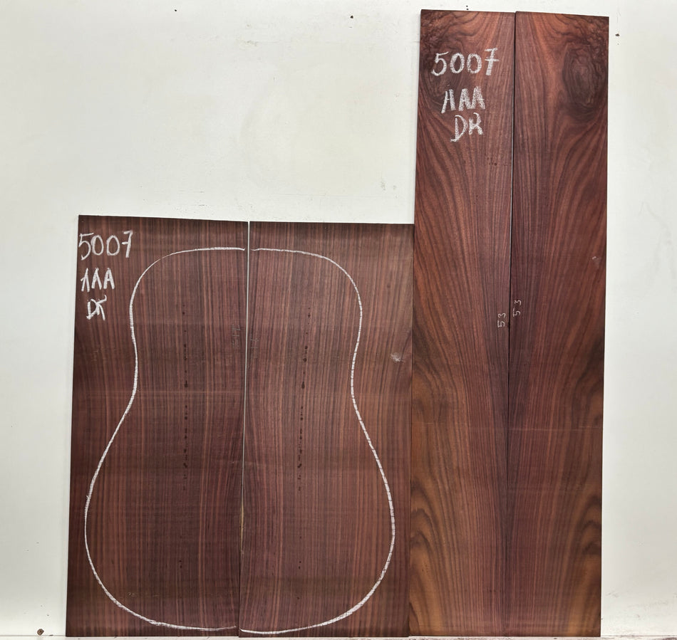 East Indian Rosewood Dreadnought AAA Grade Guitar Back & Side Set #5007 - Exotic Wood Zone