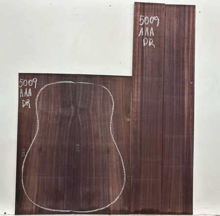 East Indian Rosewood Dreadnought AAA Grade Guitar Back & Side Set #5009 - Exotic Wood Zone