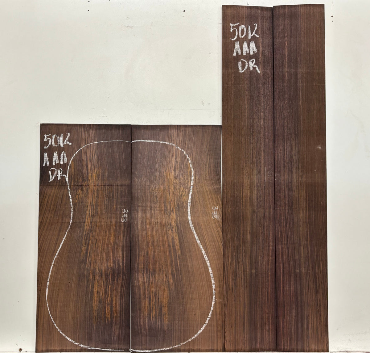 East Indian Rosewood Dreadnought AAA Grade Guitar Back & Side Set #5012 - Exotic Wood Zone
