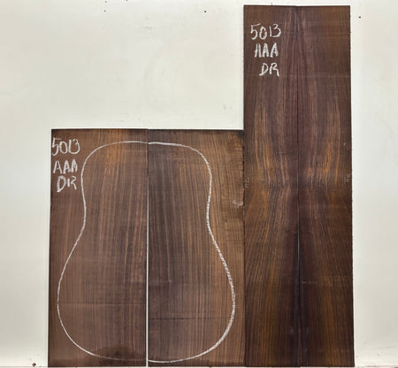 East Indian Rosewood Dreadnought AAA Grade Guitar Back & Side Set #5013 - Exotic Wood Zone