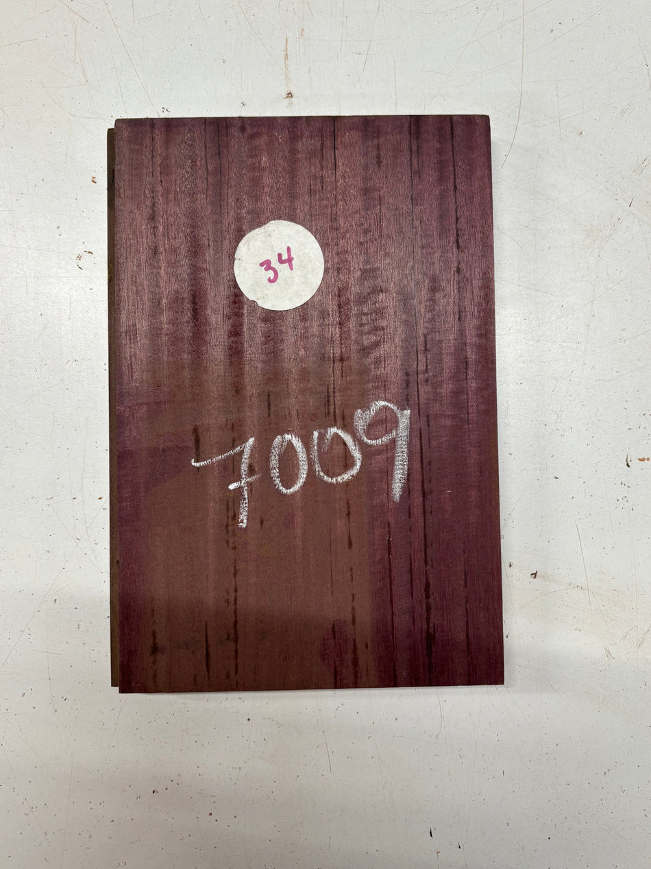 1 Piece, Flame Purpleheart Thin Stock Lumber 10"x6-3/4"x3/4"#7009