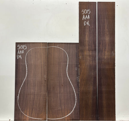 East Indian Rosewood Dreadnought AAA Grade Guitar Back & Side Set #5015 - Exotic Wood Zone